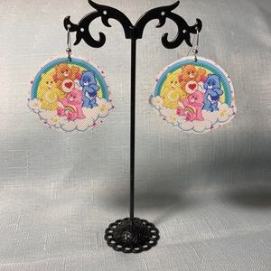 NWT Care Bears Faux Leather Handmade Earrings
